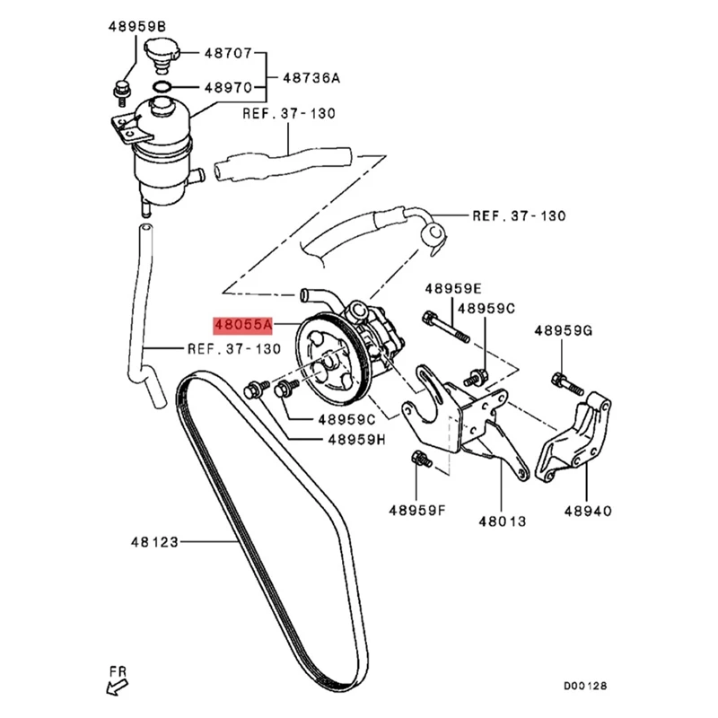 Насос гидроусилителя руля MR992871 P/S для Mitsubishi Triton L200 Pajero Montero Sport 2.5L 2008-2016