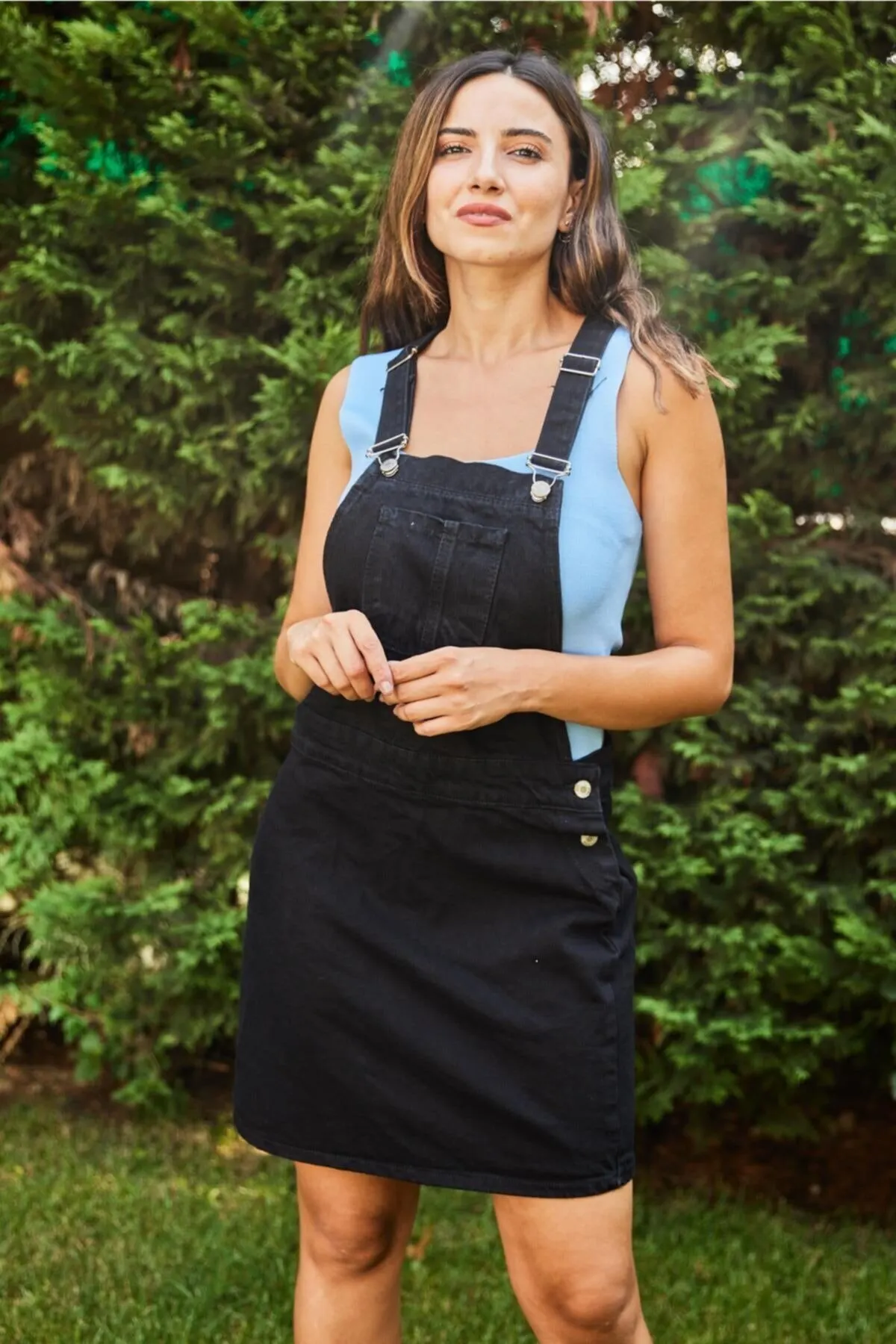 

Women's Overalls Black Jeans Short Loafers Hot Style Quality Fabric Sleeveless Baggy Trousers Casual Jumpsuit