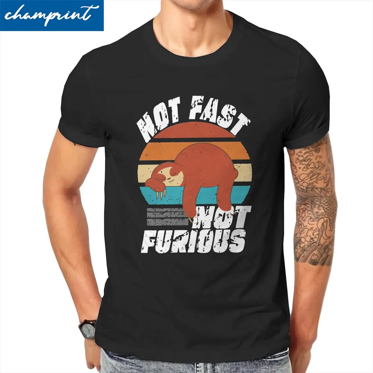 

Not Fast Not Furious Sloth Sleeping T-Shirt Men Unique 100% Cotton Tees O Neck Short Sleeve T Shirts Graphic Printed Clothing