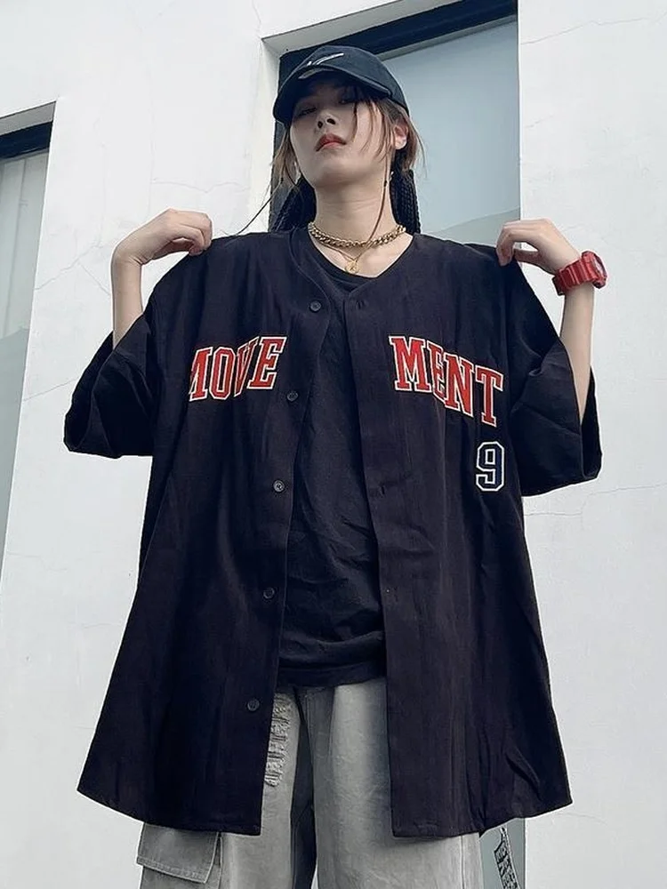 Мужская винтажная рубашка с коротким рукавом в стиле хип-хоп |