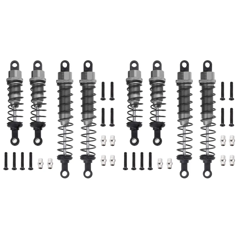 

4X Metal Oil Filled Front&Rear Shock Absorber For 1/12 Wltoys 12428 12423 RC Car Crawler Upgrad Part,Titanium