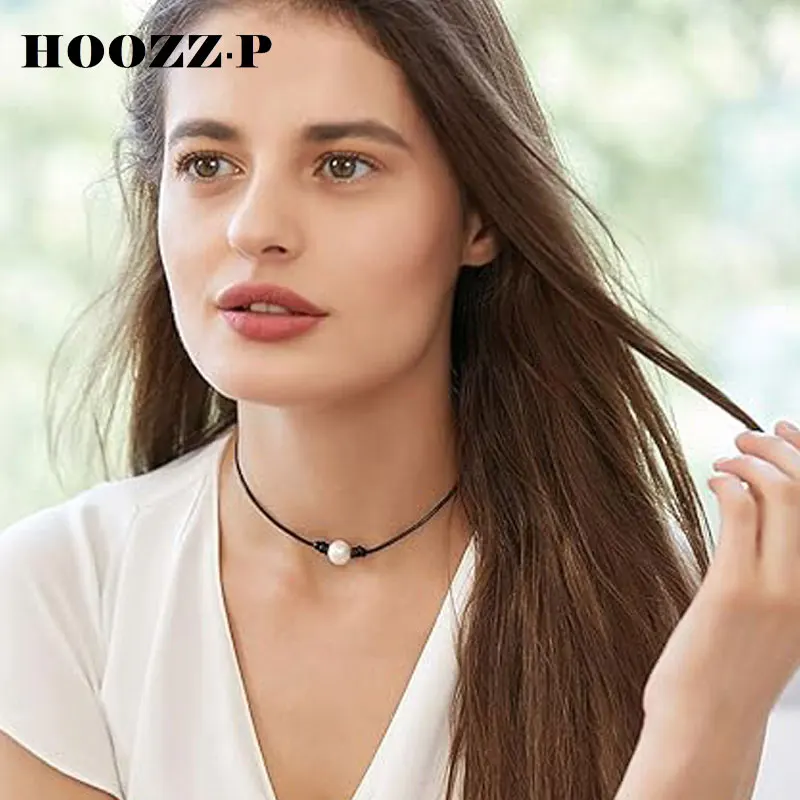 Ожерелье из натурального пресноводного черного жемчуга HOOZ Z.P ювелирные изделия