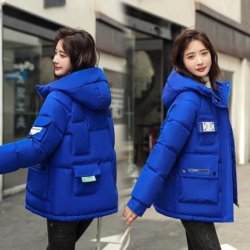 2022 Winter New Women Cotton Coat Warm Thick Down Padded Jacket Fashion Hooded Parkas Coat Women Loose Down Jacket Winter Jacket