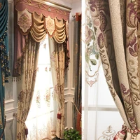european style curtain fabric custom window curtains living room bedroom dining room luxury thickened chenille high shading