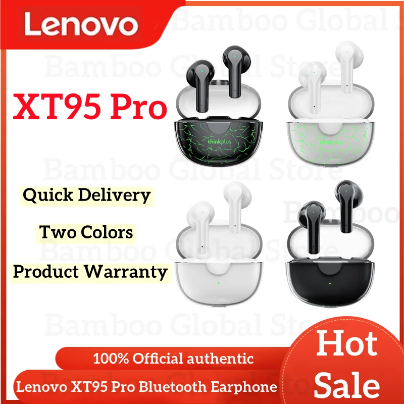 Купи Lenovo XT95 Pro Bluetooth Earphone 9D HIFI Sound Sport Waterproof TWS Wireless Earbuds with Mic for Phone New Headphone Gaming за 860 рублей в магазине AliExpress