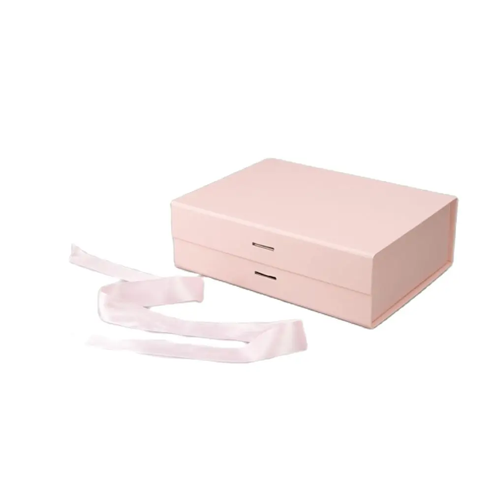 

10pcs RTS Foldable Box For Baby Shower Ornaments Gift Packaging with Flap Lid Ribbon Bowknot Concise Style