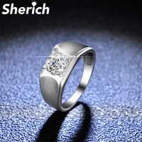 sherich 1 carat moissanite diamond 100 925 sterling silver fashion atmosphere premium ring mens banquet top quality jewelry