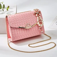 bag women 2022 new net red chain bag fashion all match one shoulder messenger bag woven small square bag