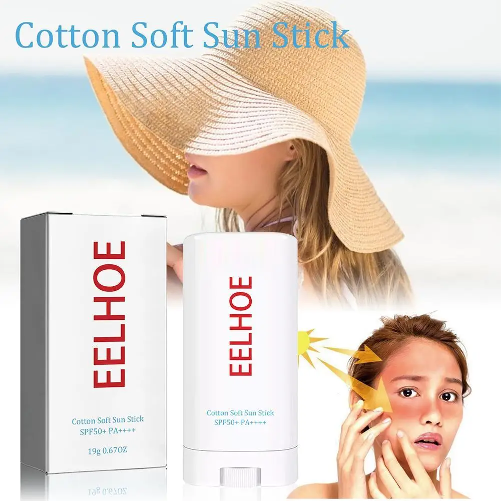 

Cotton Soft Sunscreen Stick Natural Concealer UV Protection Skin Sunscreen Stick SPF 50+ Sunblock Skin Protective Cream