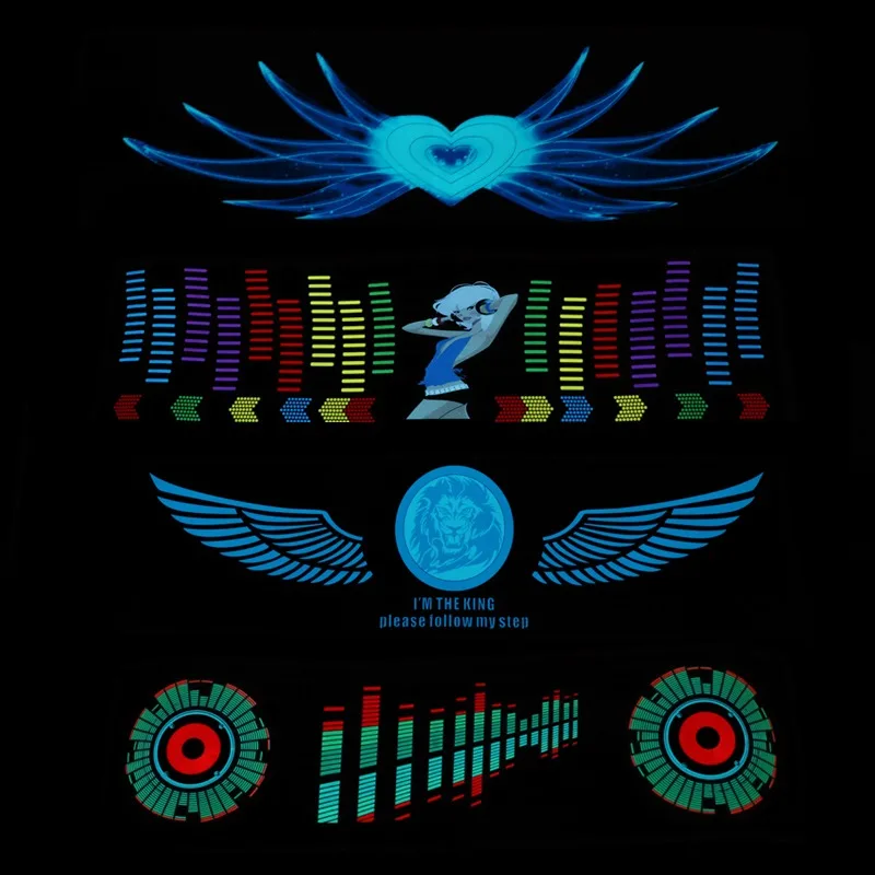 

Car Windshield LED Sound Activated Equalizer Neon EL Light Music Rhythm Flash Lamp Sticker Styling Decorative Lamps