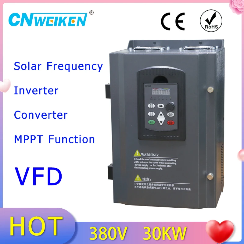 

VFD 30KW AC 380V 15kW/18.5KW/22KW Solar Variable Frequency Drive 3 Phase Speed Controller Inverter Motor VFD Inverter