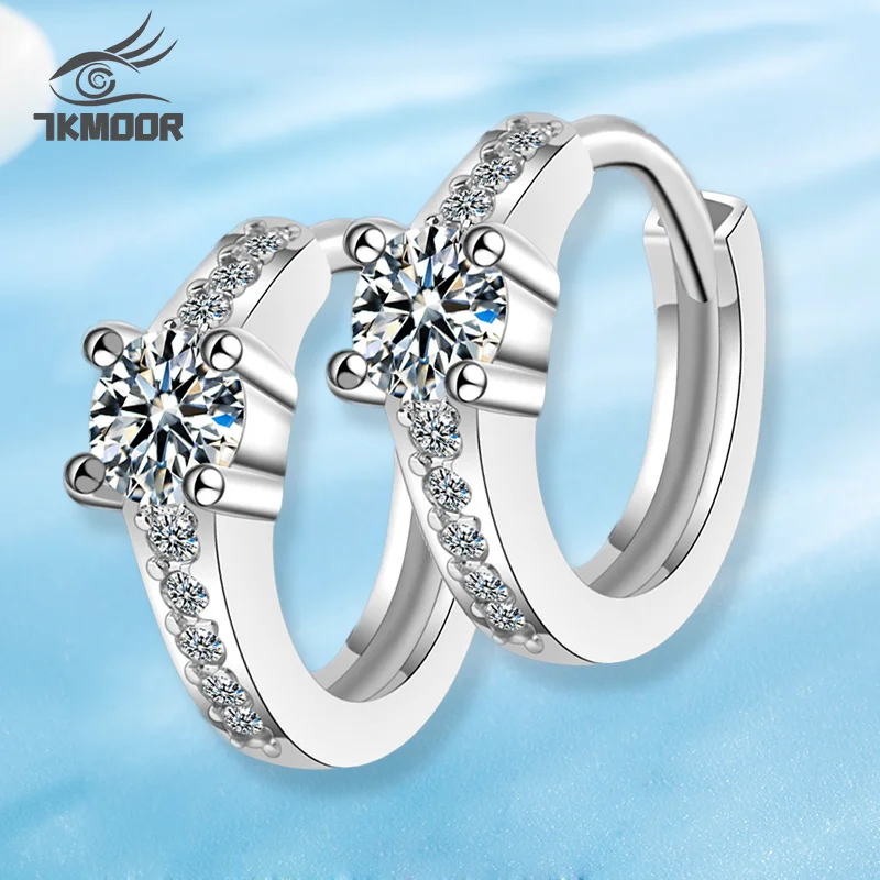

Silver color Earrings Classic Four Claw AAA Cubic Zirconia Hoop Earrings for Women Luxury Austrian Crystal Earrings