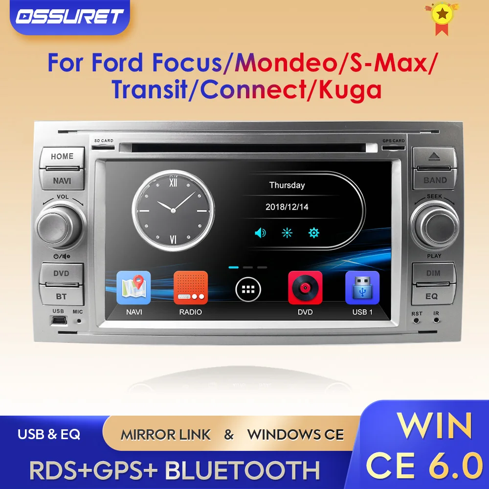 Автомобильный радиоприемник Wince мультимедийный плеер с GPS DVD-навигацией для Ford