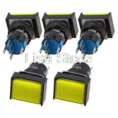 Крепление на панели с фиксацией желтого света прямоугольный кнопочный