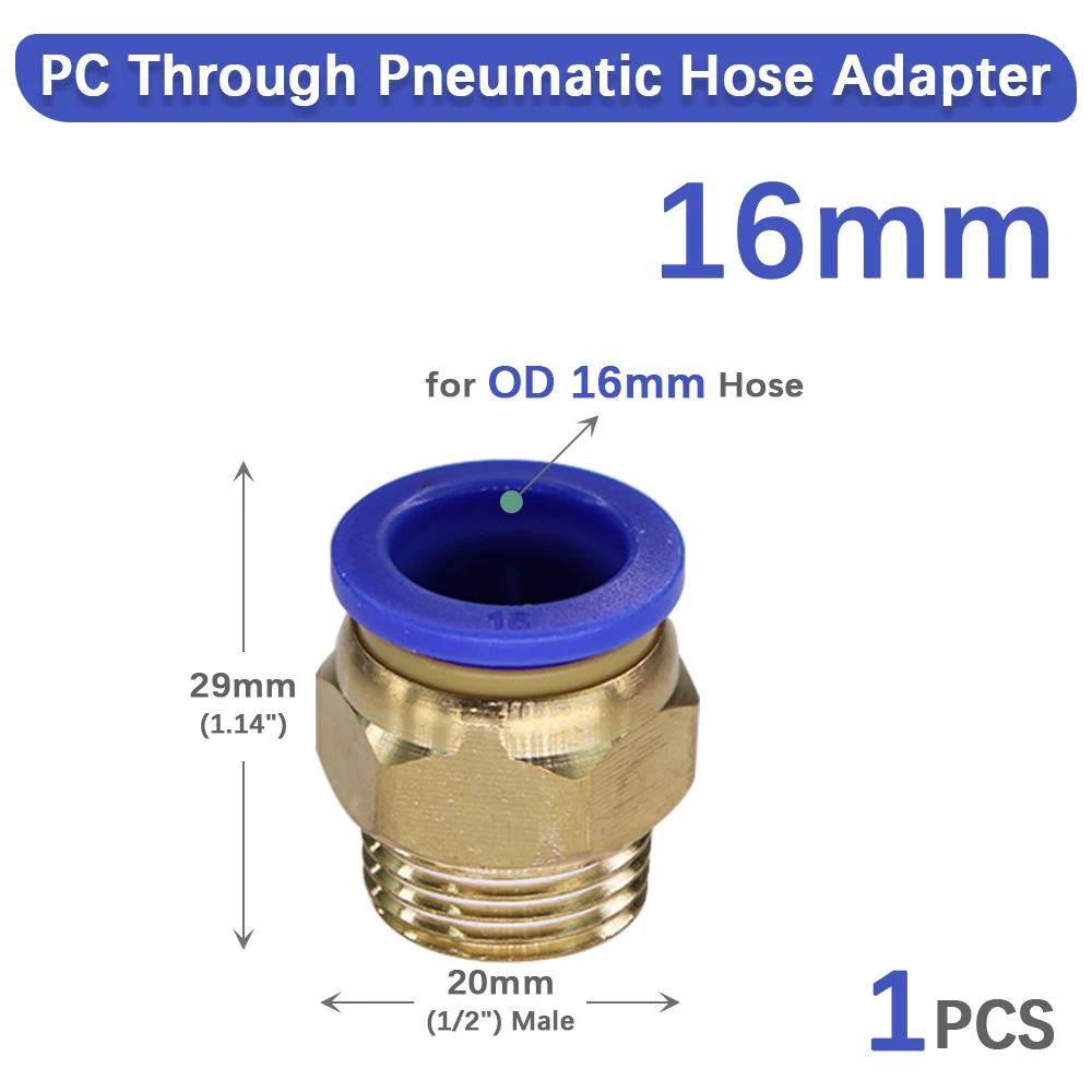 Латунный адаптер для шланга 6-16 мм 1/2 дюйма