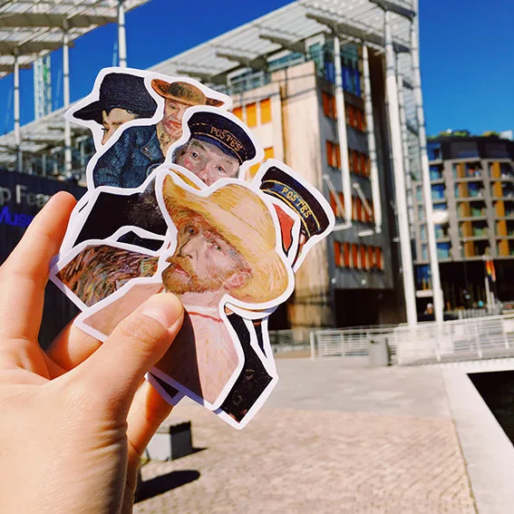 

10 наклеек на чемодан шт./упак. Van Gogh, водостойкие наклейки «сделай сам» для ноутбука, скейтборда, Ipad