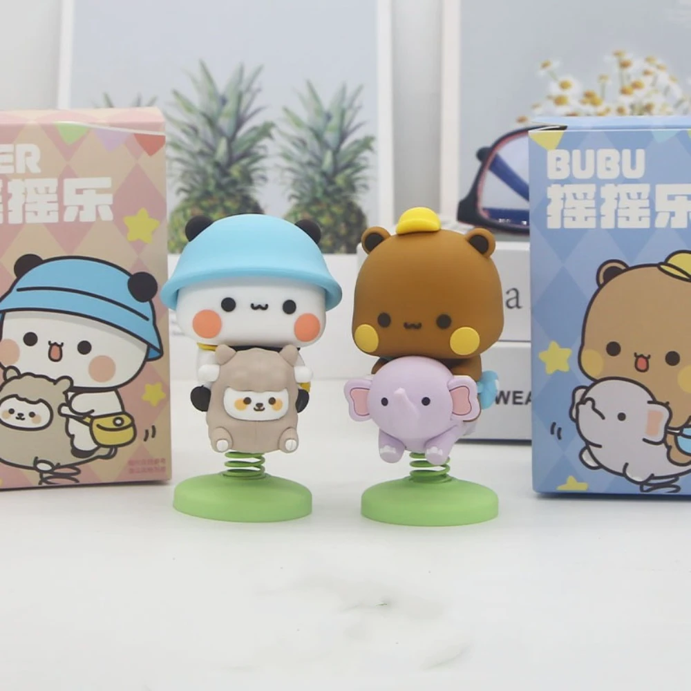 2 шт. Милая вращающаяся голова Панда Фигурка медведя Bubu Dudu Коллекционная