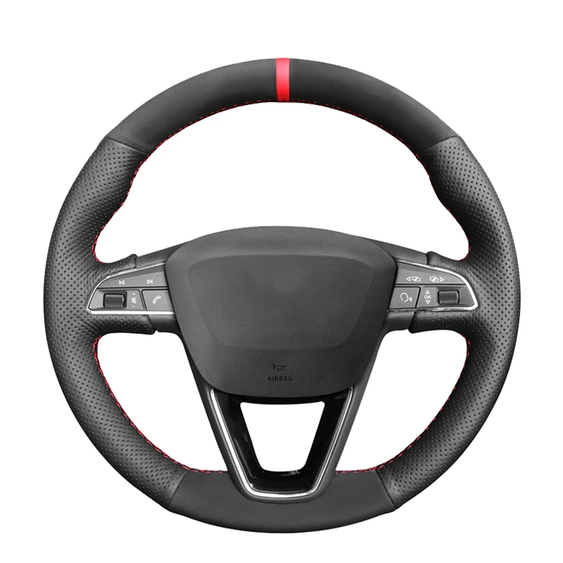 

Черный замшевый кожаный чехол для Seat Leon 2013-2020 Ibiza Alhambra Arona Ateca Tarraco Toledo