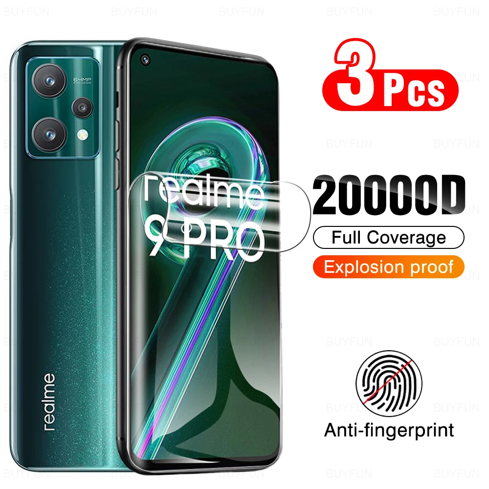 

3Pcs Protective Hydrogel Film For OPPO Realme 9Pro 9ProPlus 9 Pro Plus 9Pro+ OPO On For Realme9 HD Screen Protector 6.6" RMX3471