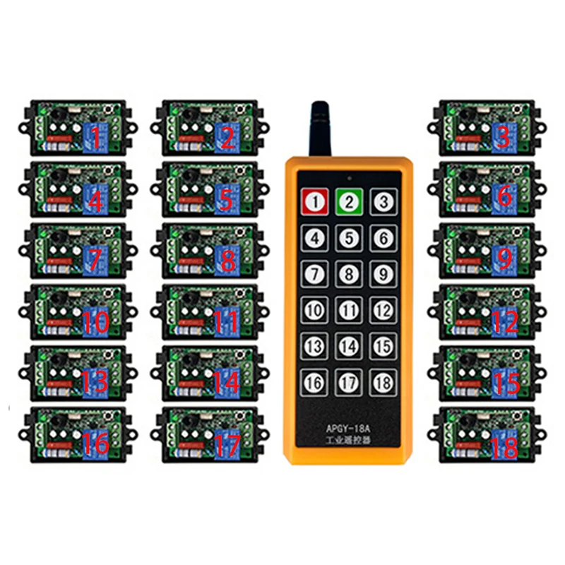 433 МГц 1000 м большой радиус действия переменного тока 220 В 1 канал RF промышленный