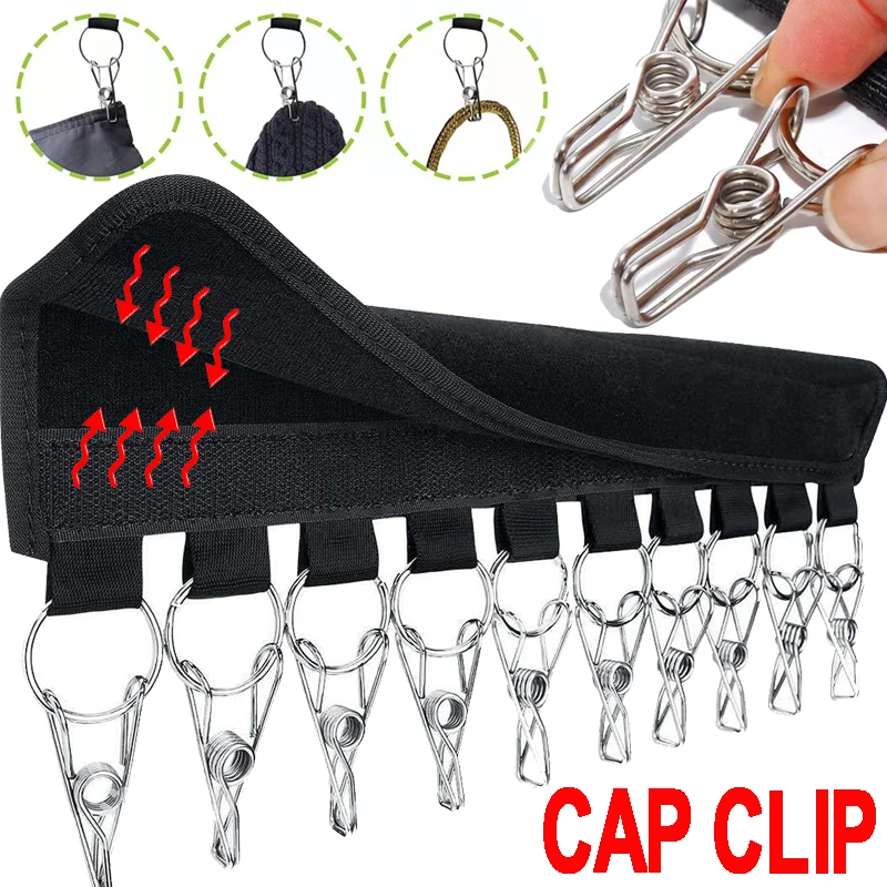 

Portable Storage Clip Hat Self Adhesive Wardrobe Hanging Organizing Storage Folder Cap Metal Multifunctional Manager Organizer