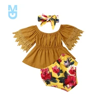 new summer 6m 5years princess infant baby girl tops t shirtfloral pants outfit set clothes summer