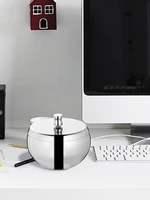 stainless steel ashtray with lid ash holder portable tabletop decoration smokeless odorless windproof beautiful modern stylish