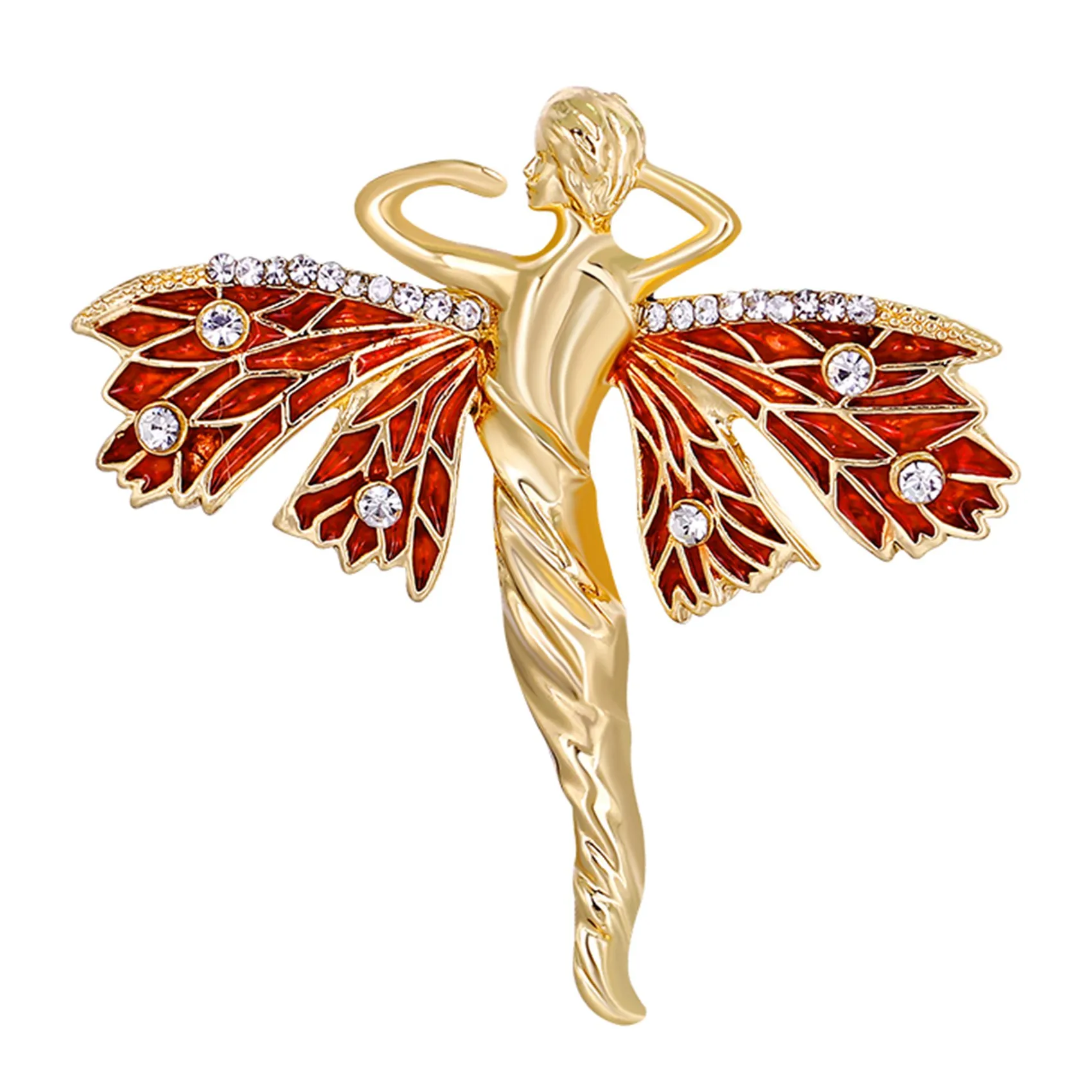 

Palace Retro Art Butterfly Fairy Brooches Enamel Angel Figure Diamond-Encrusted Pins Accessories Pins Party Brooch Gift