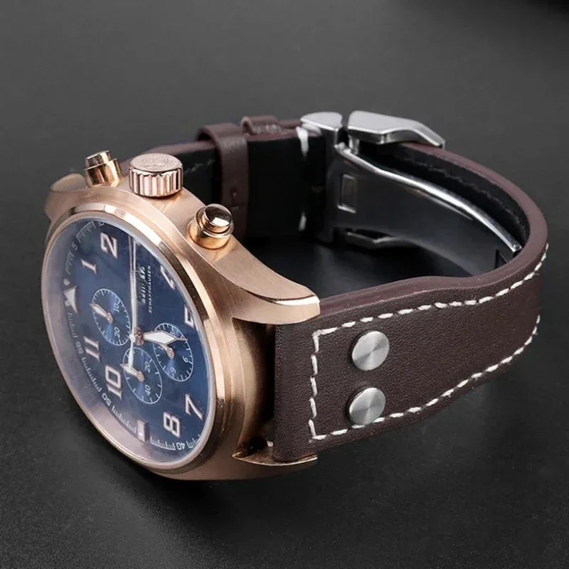 Фото Ремешок для часов IWC Big Pilot Mark 18, португальский ремень 20 мм, 21 мм, 22 мм, браслет для ремешка для ногтей Schaffhausen Willow №5