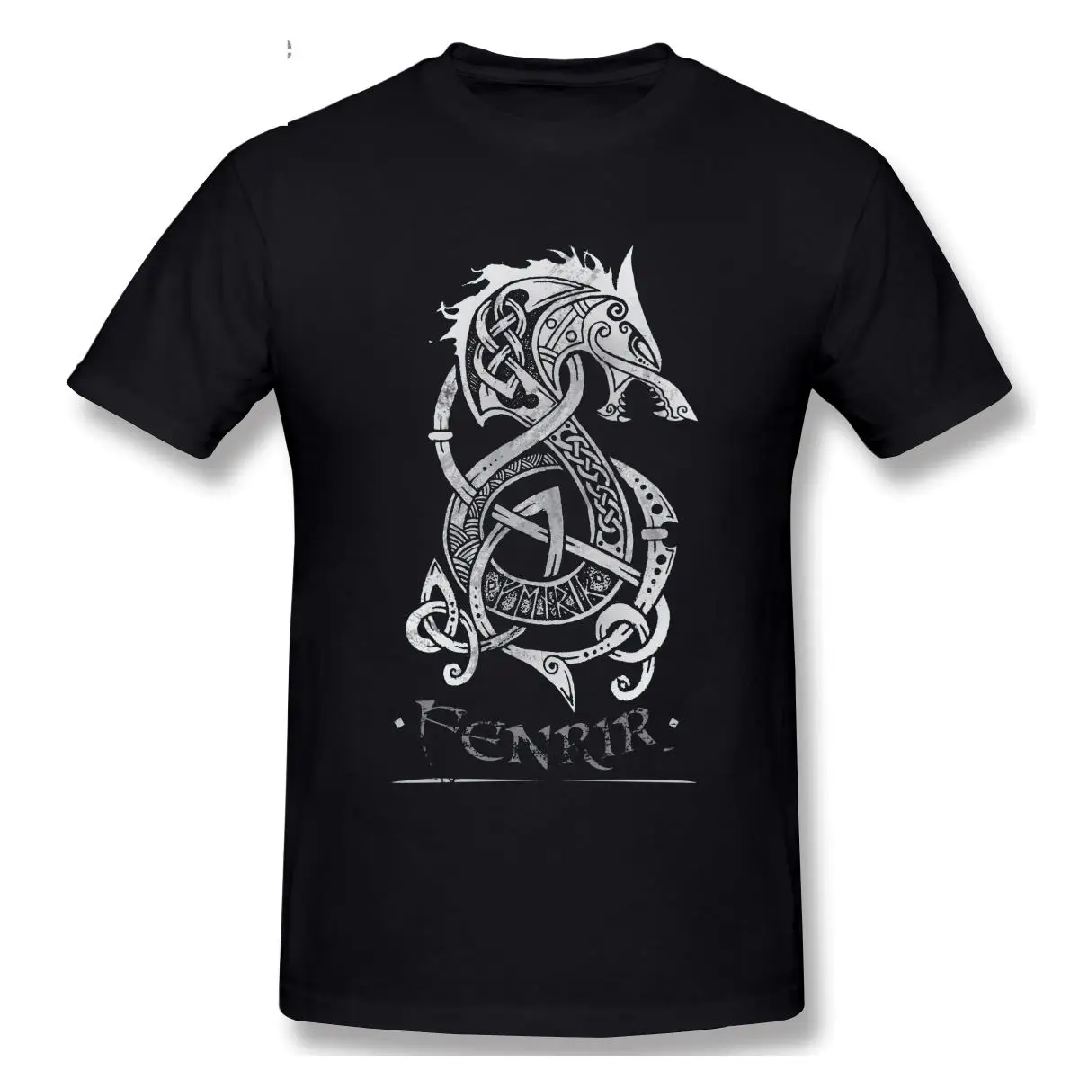 

Vikings The Monster Wolf Of Norse Mythology T-shirt Men Plus Size O-neck Cotton Short Sleeve Custom Men T-shirt