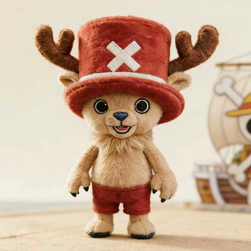 Фото Плюшевая игрушка Тони Тони Чоппер из One Piece, 22-28 см, мягкая кукла, мультяшная аниме-подушка-обнимашка, подарок для детей на день рождения, украшение для комнаты №1