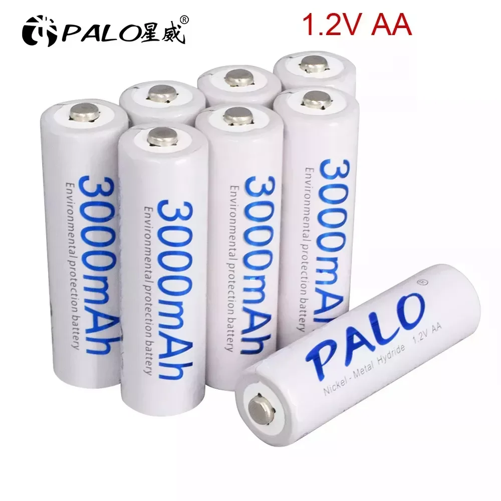 

PALO 1.2V AA rechargeable batteries 3000mAh aa Ni-MH 100% original high capacity current AA battery rechargeble for camera ,toys