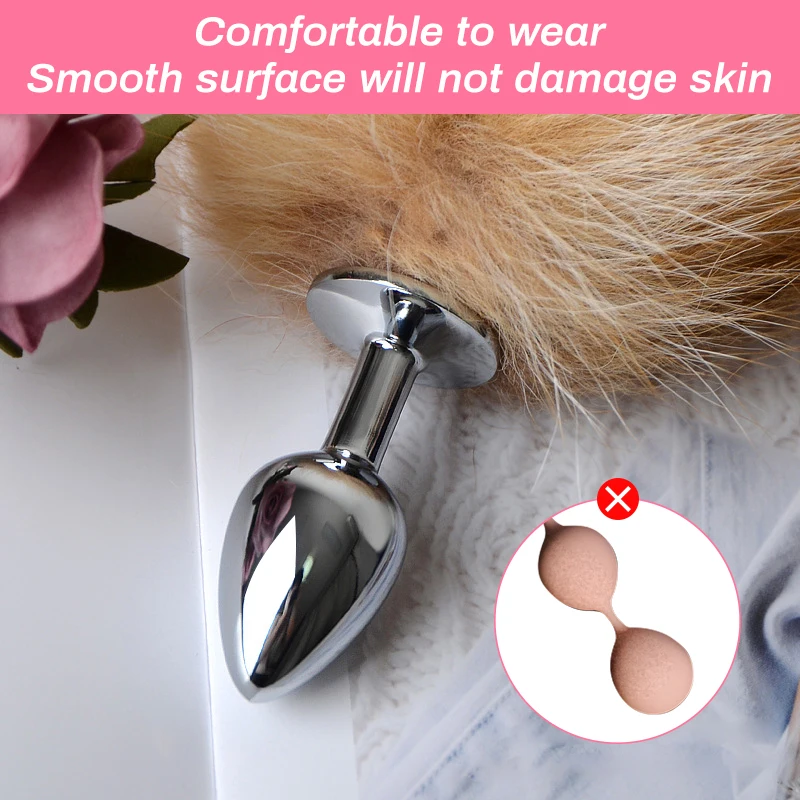 Анальная пробка с лисьим хвостом для ролевых игр секс-игрушки Металлические