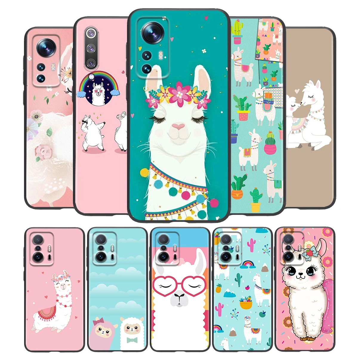 

Cartoon Cute Alpaca Silicone Cover For Xiaomi Mi 12 11i 11T 11 10i 10T 10 9 9T SE Lite Pro Ultra HyperCharge Phone Case