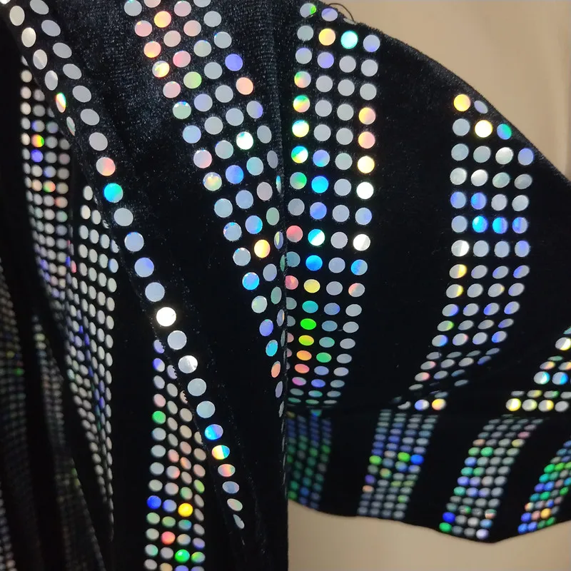 Женский костюм для выступления певицы концерта бара блестящий в полоску Блейзер