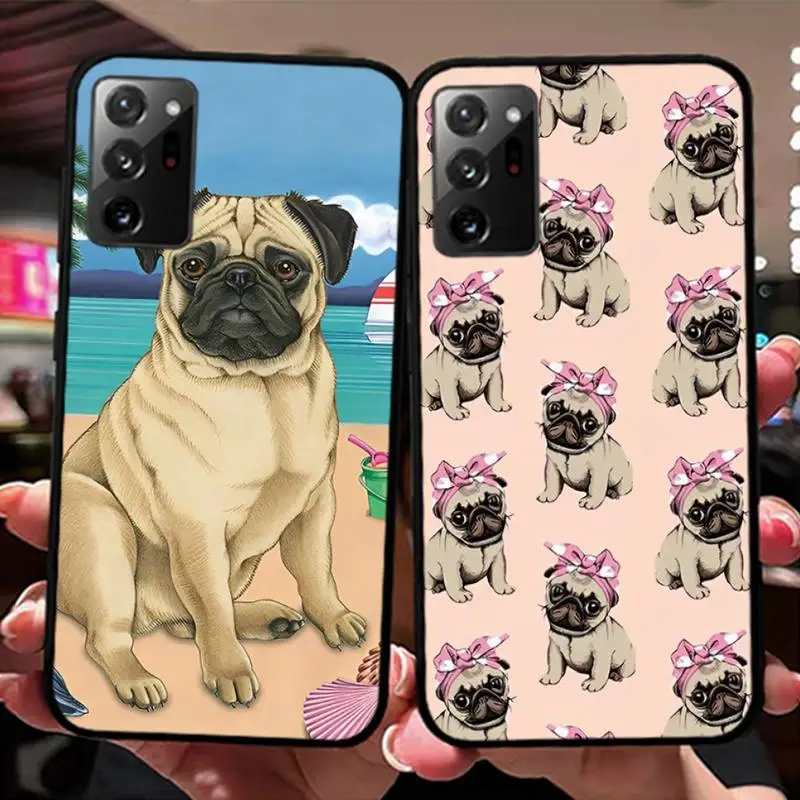 

Cartoon Cute Pug Dog Phone Case for Samsung Note 5 7 8 9 10 20 pro plus lite ultra A21 12 72