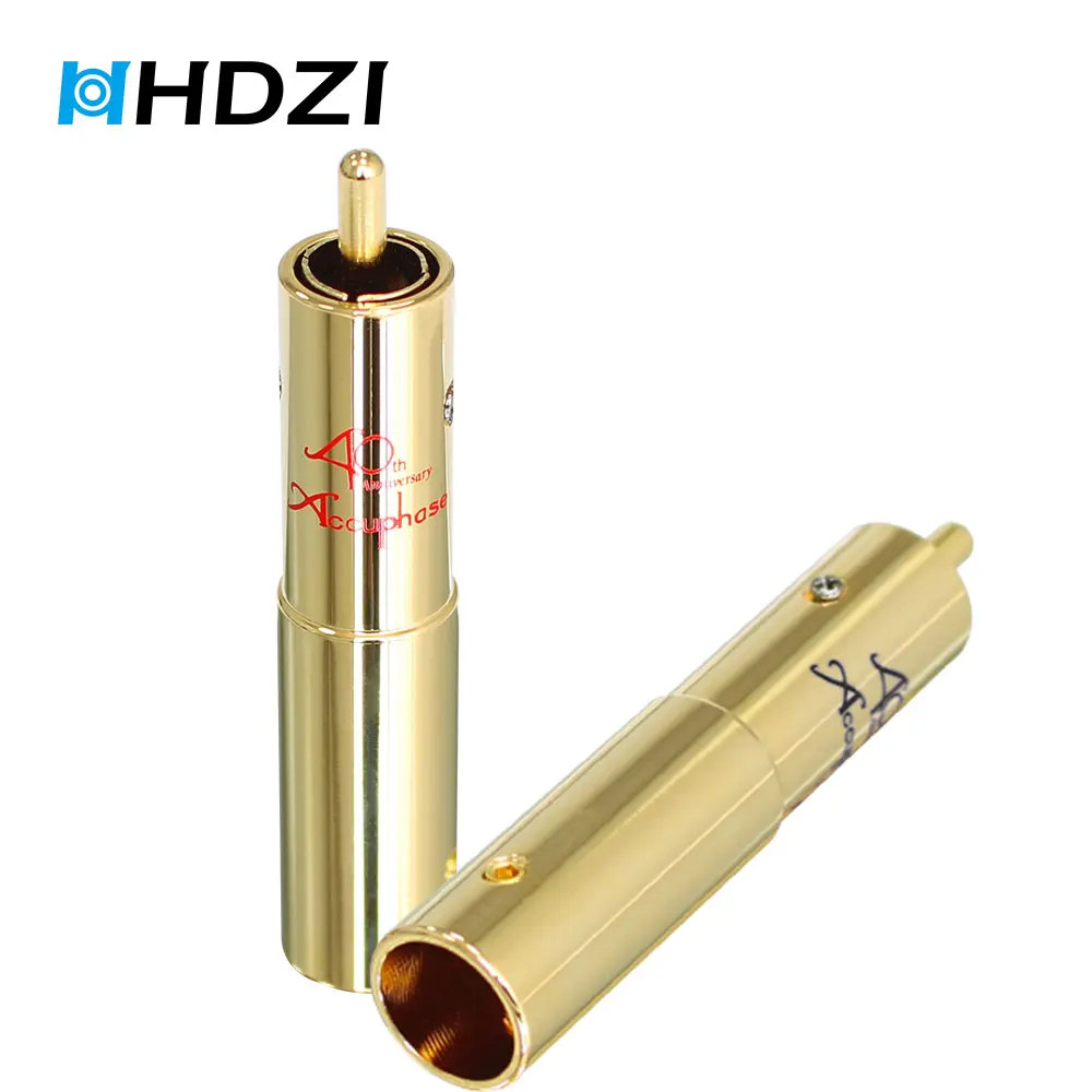 

Brand New Audio Video Adapter Coaxial Cable Connector Gold Plated Hi End Accuphase RCA Speaker Male Plug Adapter Audio Phono