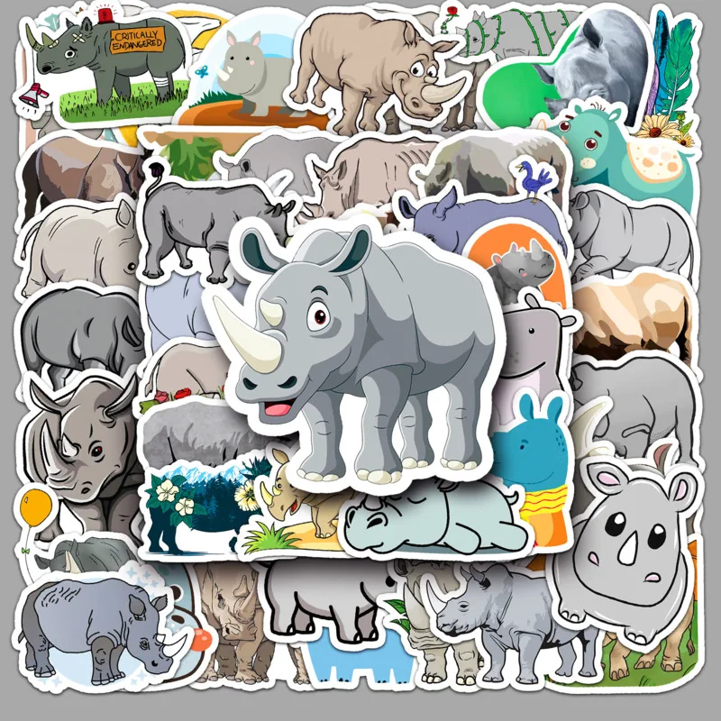 

10/30/50/100pcs Rhino Graffiti Stickers Luggage Motorcycle DIY Laptop Refrigerator Toy Car Waterproof Sticker Skateboard New