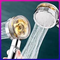 turbo propeller shower head water saving high preassure flow 360 degrees with fan extension showerhead rainfall with holder