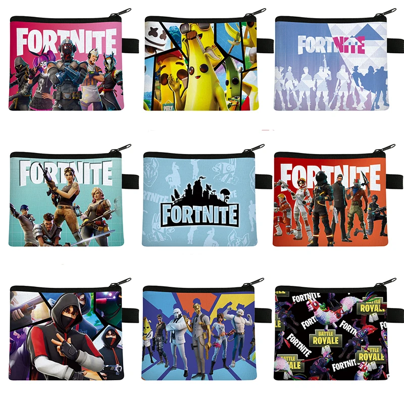 

Fortnite Wallet Game Peripheral ID Card Holders Cartoon Anime Print Coin Purse Zipper Key Storage Bag 14cm Mini Purse Gift