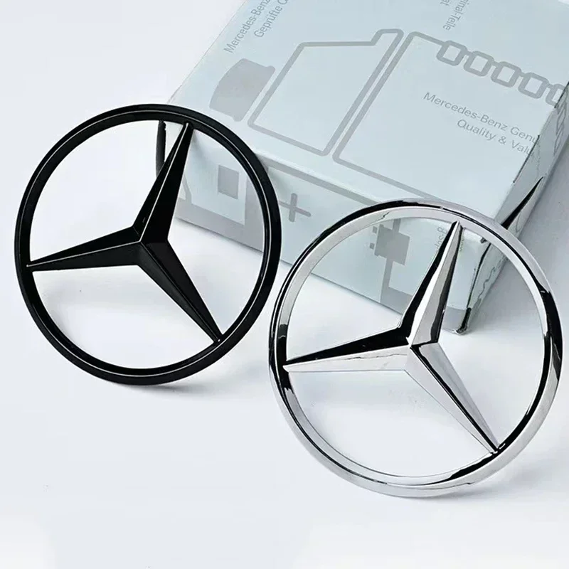 Фото 3D-логотип звезды из черного ABS-пластика для заднего багажника Mercedes-Benz W203 W204 W205 W212 W213 W176 W177 W222 W223 W117 W246 X156 X253, аксессуары №2