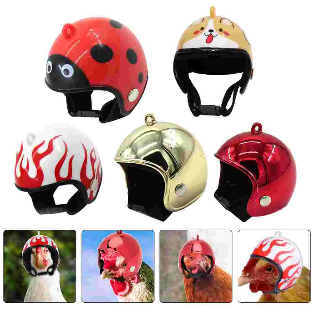 

5pcs Pet Chicken Helmet Protection Chicken Helmets Funny Hen Hat Helmets