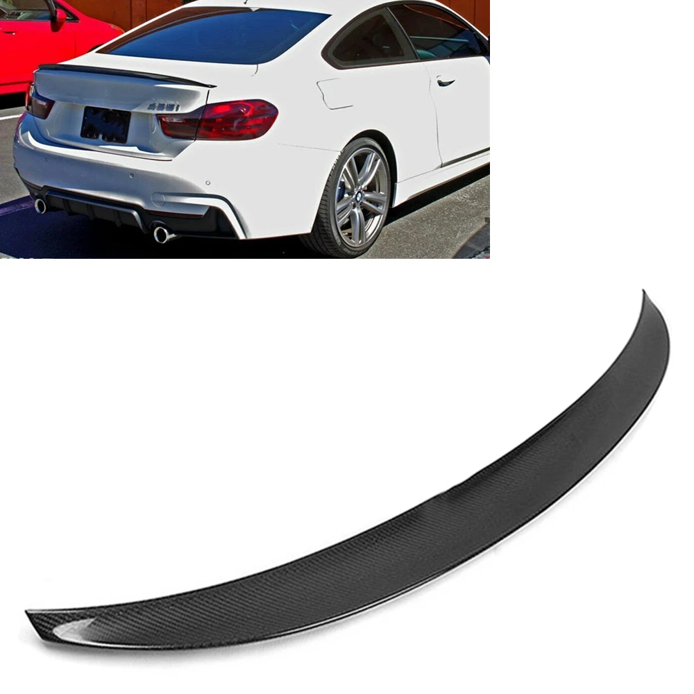 

Задний спойлер для крышки багажника, крыло для BMW 4 серии F32 428i Coupe 2014-2017 P, стильный сплиттер для губ из настоящего углеродного волокна, отделка клапаном