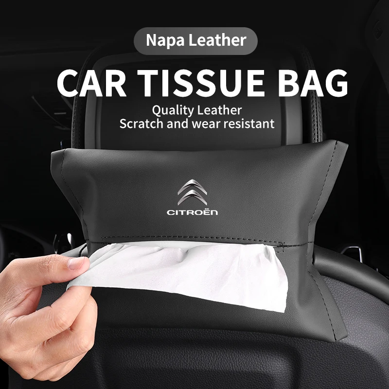 

Car Tissue Bag Hanging Storage Sun Visor Tissue Box Seat Back Paper Towel Storage Bag For Citroen C4 C3 C5 C1 C2 VTS Berlingo C