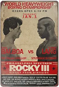 

ZJLVMF Vintage Poster Metal Sign Rocky Balboa Metal Tin Sign Wall Decor 8" X 12"