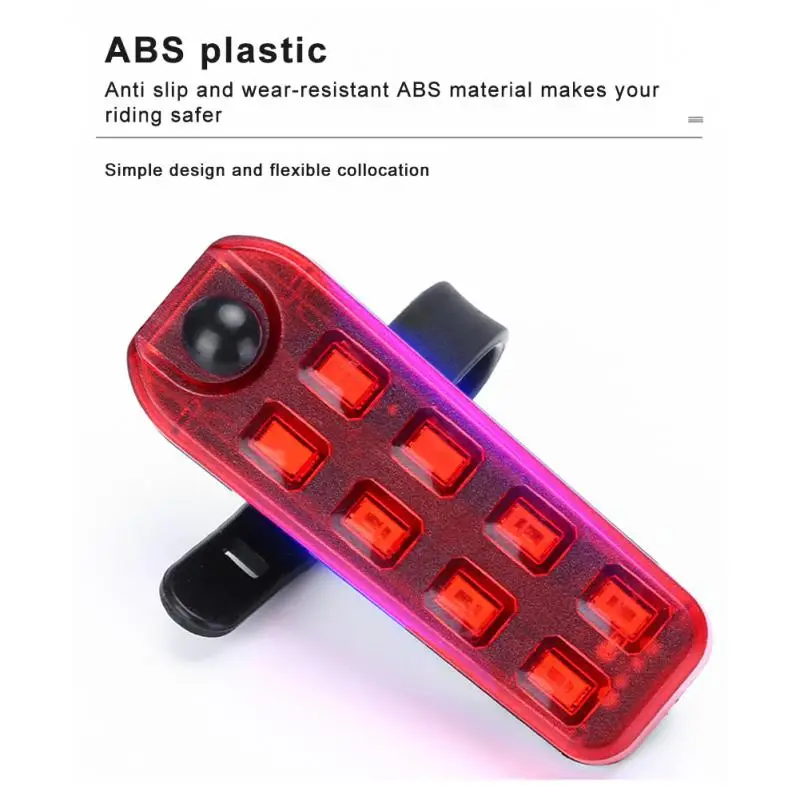 

Bicycle Tail Light ABS high brightness riding warning light MTB road vehicle light portable usb rechargeable bike Accessories