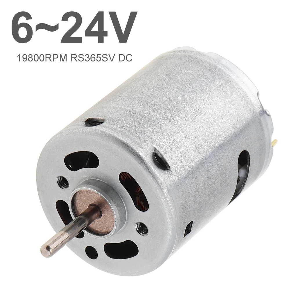 

RS365SV DC Motor DC6-24V 19800RPM High Speed Carbon Brush Micro DC Motor for Hair Dryer