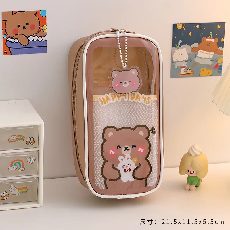 

Japanese Korean Cute Ransparent Large-capacity Pencil Case Pencil Bag Pencil Box Pencilcase Kawaii School Stationery Supplies