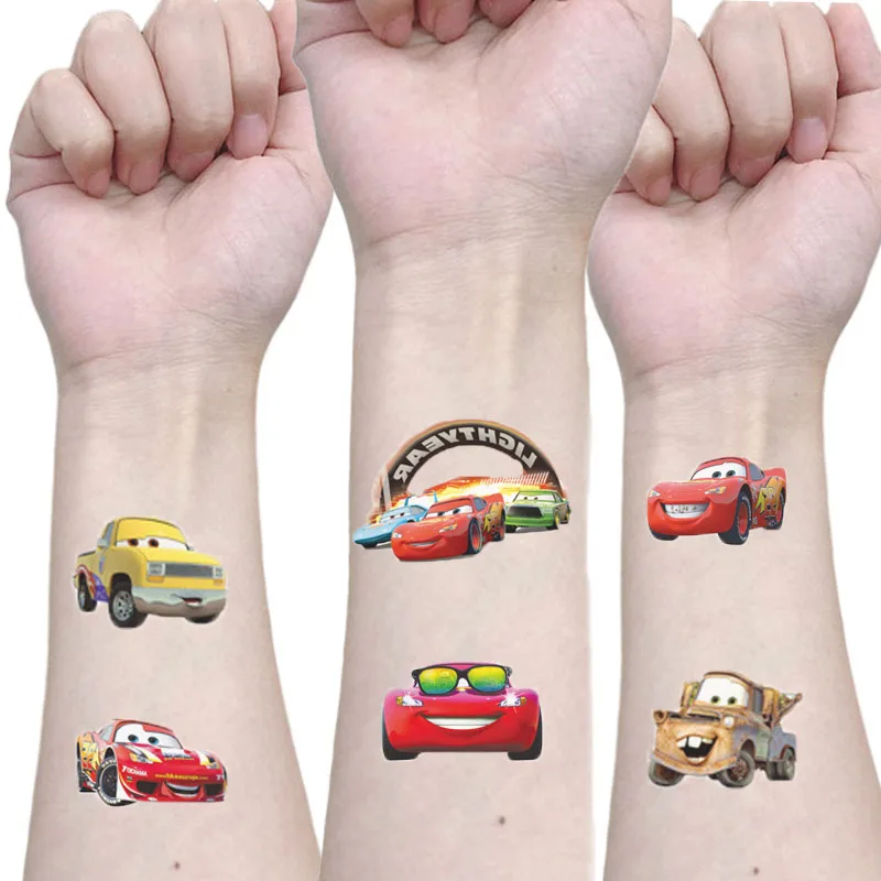 

1pcs Disney Mcqueen Cars sticker Children Cartoon Temporary Tattoo Sticker Boy Cartoon Toy Waterproof Party Gift birthday presen