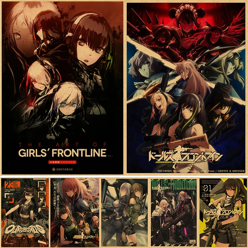 

Постеры для девушек из аниме «фронтальная линия», японская манга, крафт-бумага «сделай сам» для комнаты, бара, кафе, Декор, подарок, принт